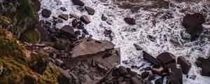 Preview wallpaper waves, rocks, coast, sea, water