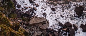 Preview wallpaper waves, rocks, coast, sea, water