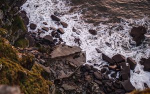 Preview wallpaper waves, rocks, coast, sea, water