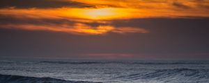 Preview wallpaper waves, rocks, horizon, sun