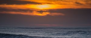 Preview wallpaper waves, rocks, horizon, sun