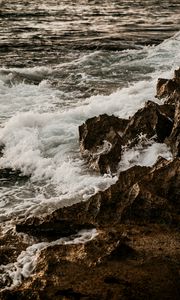Preview wallpaper waves, rocks, sea, water