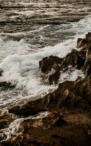 Preview wallpaper waves, rocks, sea, water