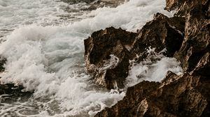 Preview wallpaper waves, rocks, sea, water