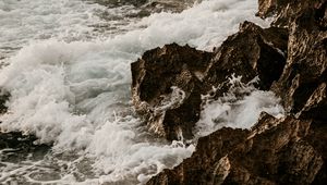 Preview wallpaper waves, rocks, sea, water