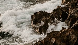 Preview wallpaper waves, rocks, sea, water