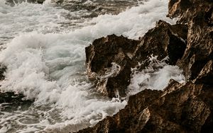 Preview wallpaper waves, rocks, sea, water