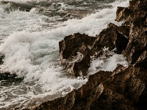 Preview wallpaper waves, rocks, sea, water
