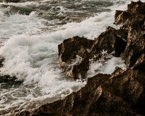 Preview wallpaper waves, rocks, sea, water