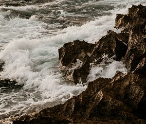 Preview wallpaper waves, rocks, sea, water
