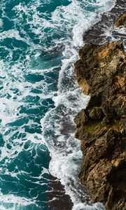 Preview wallpaper waves, rocks, surf, foam, sea, ocean