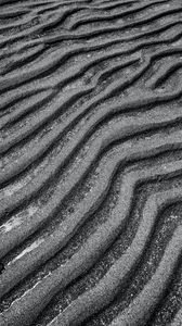 Preview wallpaper waves, sand, surface, gray, bw