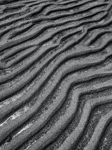 Preview wallpaper waves, sand, surface, gray, bw