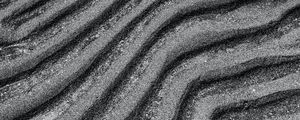 Preview wallpaper waves, sand, surface, gray, bw