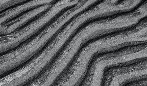 Preview wallpaper waves, sand, surface, gray, bw