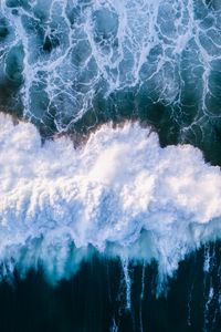 Preview wallpaper waves, sea, aerial view, water, splash