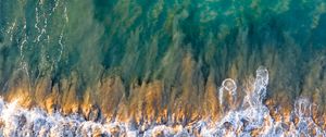 Preview wallpaper waves, sea, beach, aerial view