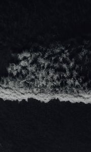 Preview wallpaper waves, sea, bw, aerial view
