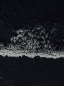 Preview wallpaper waves, sea, bw, aerial view