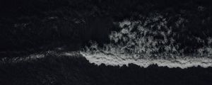 Preview wallpaper waves, sea, bw, aerial view