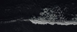 Preview wallpaper waves, sea, bw, aerial view