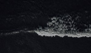 Preview wallpaper waves, sea, bw, aerial view
