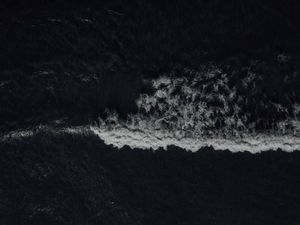 Preview wallpaper waves, sea, bw, aerial view