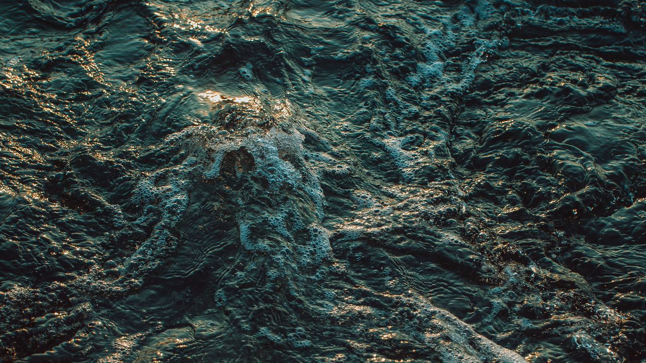Wallpaper waves, sea, foam, glare, water