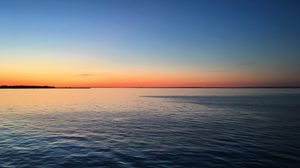 Preview wallpaper waves, sea, horizon, sunset, nature