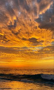 Preview wallpaper waves, sea, sunset, horizon, water