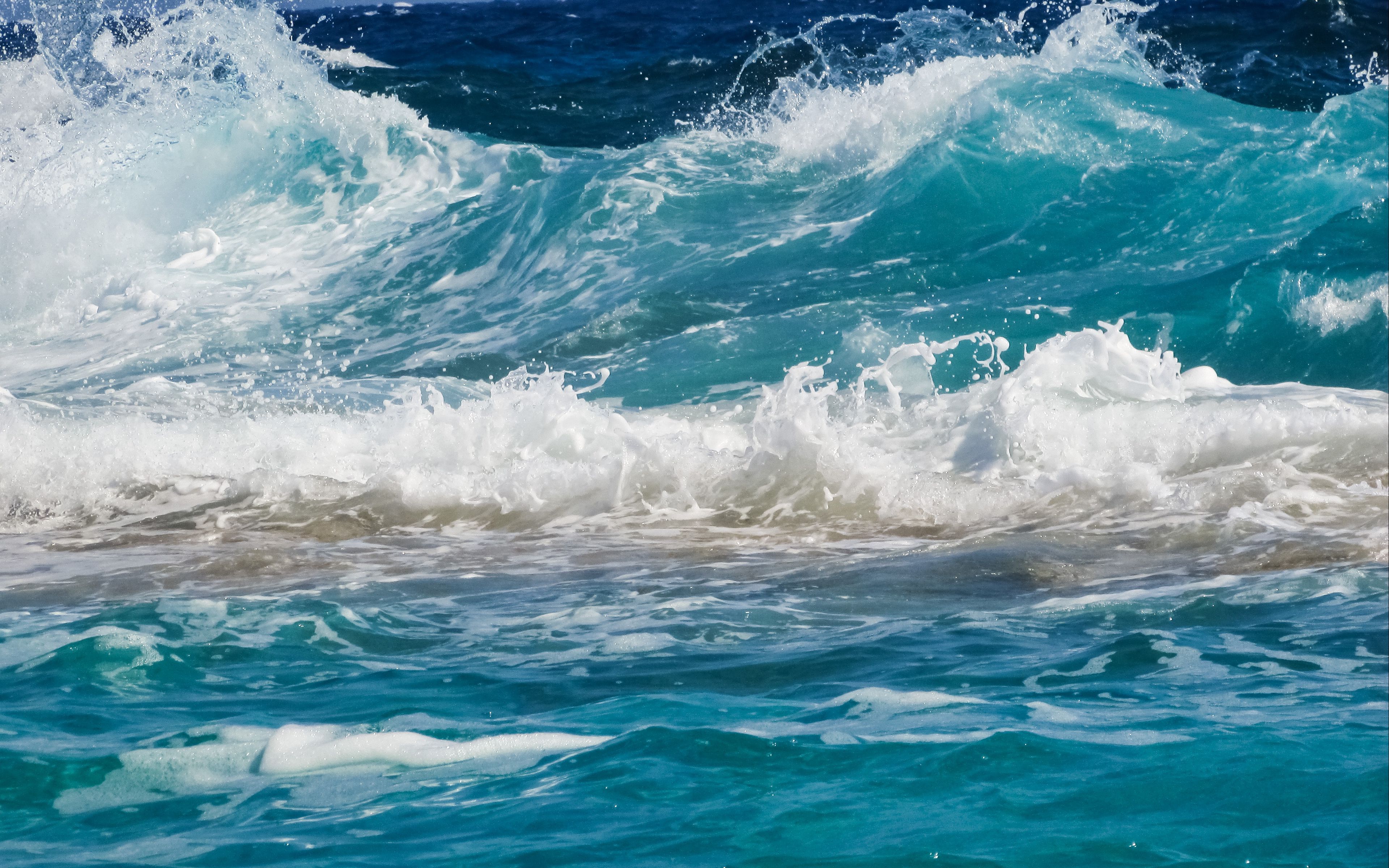 Download wallpaper 3840x2400 waves, sea, surf, foam 4k ultra hd 16:10 ...