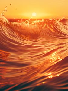 Preview wallpaper waves, sea, water, sunset, nature