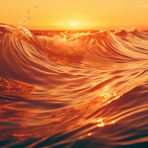 Preview wallpaper waves, sea, water, sunset, nature