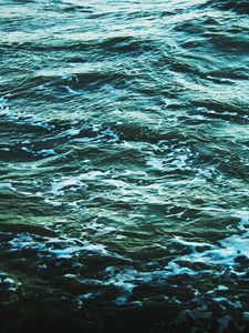 Preview wallpaper waves, sea, water, ripples, foam