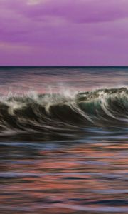 Preview wallpaper waves, sea, water, long exposure