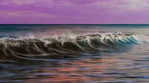 Preview wallpaper waves, sea, water, long exposure