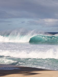 Preview wallpaper waves, splashes, foam, sea, coast