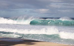 Preview wallpaper waves, splashes, foam, sea, coast