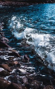 Preview wallpaper waves, spray, stones, shore