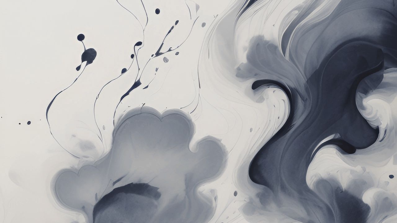 Wallpaper waves, stains, paint, gray, abstraction