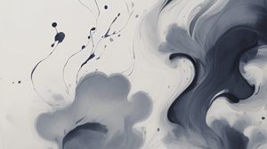 Preview wallpaper waves, stains, paint, gray, abstraction