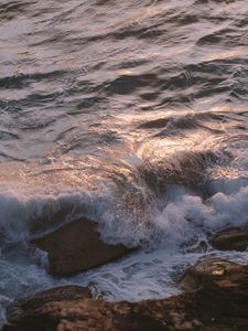 Preview wallpaper waves, stones, water, sea