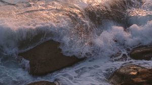 Preview wallpaper waves, stones, water, sea