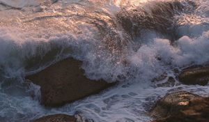 Preview wallpaper waves, stones, water, sea
