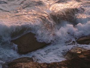 Preview wallpaper waves, stones, water, sea