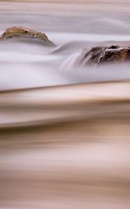 Preview wallpaper waves, stones, water, long exposure, blur