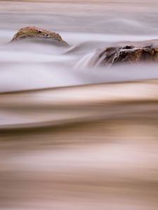 Preview wallpaper waves, stones, water, long exposure, blur