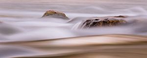 Preview wallpaper waves, stones, water, long exposure, blur