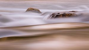 Preview wallpaper waves, stones, water, long exposure, blur