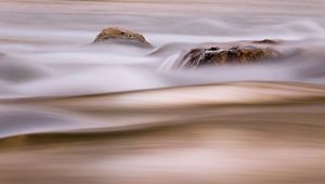 Preview wallpaper waves, stones, water, long exposure, blur